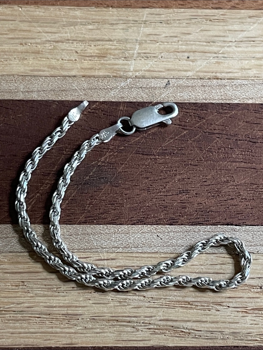 Vintage 7” rope bracelet 925 Italy good condition